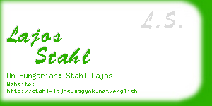 lajos stahl business card